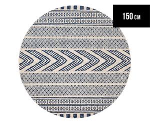 Rug Culture 150cm Mirage Modern Round Rug - Navy