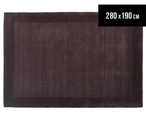 Rug Culture 280x190cm Classical Border Wool Rug - Eggplant