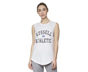 Russell Athletic Women's Logo Muscle Tank Top - Seeded Ash