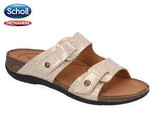 Scholl Women's Deloraine Orthaheel Sandals - Gold/White