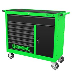 Sidchrome 42inch 7 Drawer Widebody Roller Cabinet Green-Black 9311927006398