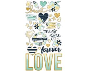 Simple Stories - Heart Chipboard Stickers 6 inch X12 inch