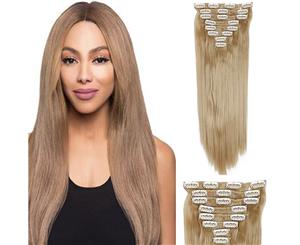 Single Colour High Grade Dark Blonde Synthetic Hair 7Piece 16Clips 22" Straight