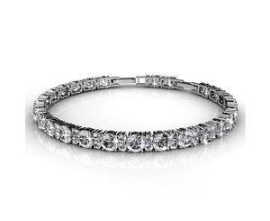 Sirius Brilliance Tennis Bracelet Embellished with Swarovski crystals-White Gold/Clear