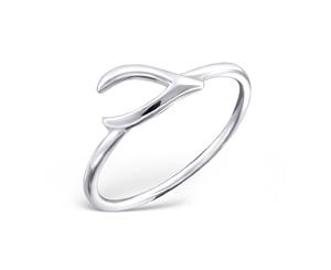 Sterling Silver Wishbone Midi Ring