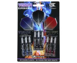 Target PRO GRIP VISION Dart Board Flights and Shafts PACK OF 9 flights 9 Shafts