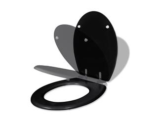 Toilet Seats with Soft Close Lids MDF Black Washroom WC Covers Pad