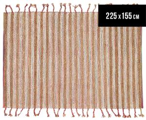 Traveller 225x155cm Modern Wool & Jute Rug - White