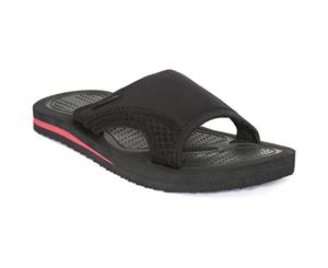 Trespass Mens Garo Comfortable Cushioned EVA Textile Slide Sandals - Black / Red