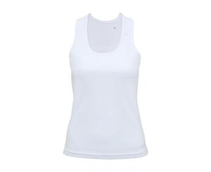 Tri Dri Womens/Ladies Panelled Fitness Sleeveless Vest (White) - RW4801