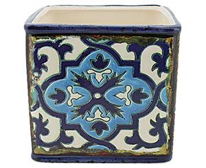 Type F - Turkish/Urban Inspired Ceramic Flower Pot 13.5x12.5cmH Square