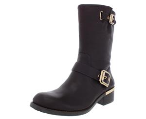 Vince Camuto Womens Windy Buckle Moto Mid-Calf Boots