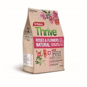 Yates Thrive 1.5kg Natural Roses and Flowers Organic Based Pelletised Plant Food