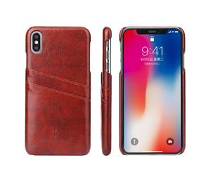 iPhone XS MAX Case Brown Deluxe Leather