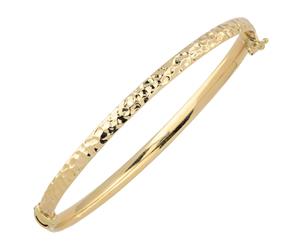 10k Yellow Gold Hammered Women's Bangle Bracelet 7.5" - Yellow