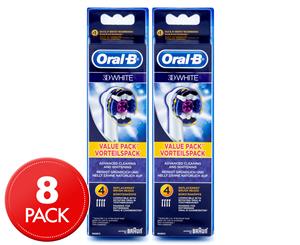 2 x 4pk Oral-B 3D White Replacement Brush Heads
