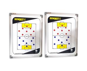 2x Summit FFA Coaching Board 60cm w/ Magnets/Reversible f/ Soccer/Game Planner