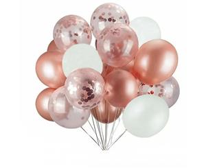 30X Rose Gold Confetti Wedding Balloons Birthday Party Decorations Latex Balloon