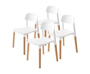 4X Retro Belloch Stackable Dining Cafe Chair WHITE