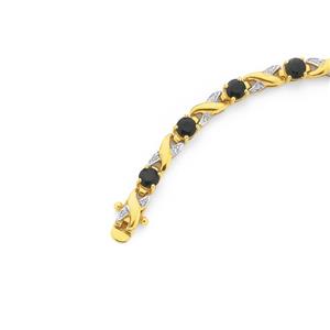 9ct Gold Sapphire and Diamond Bracelet