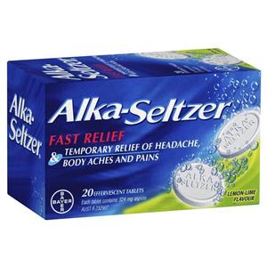 Alka-Seltzer Lemon-Lime Effervescent tablets 20 Pack