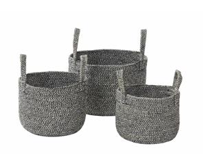 Amalfi 3Pc Amtali Jute Handwoven Multifunctional Basket Set Organiser Storage