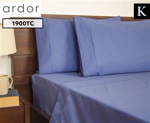 Ardor 1900TC King Bed Sheet Set - Blue