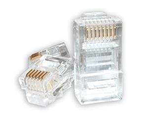 Astrotek RJ45 Connector Modular Plug Crimp 8P8C CAT5e LAN Network Ethernet Head 2 Prong Blade 3u' Transparent (pack of 20pcs)