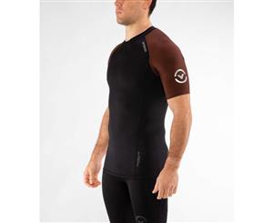 Au55 | BioCeramic(TM) Ranked Short Sleeve Rashguard | Black/Brown