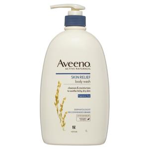 Aveeno Active Naturals Skin Relief Moisturising Body Wash Fragrance Free 1 Litre