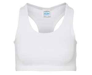 Awdis Just Cool Womens/Ladies Sleeveless Girlie Sports Crop Top (Arctic White) - PC2631