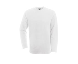 B&C Mens Plain Open Hem Crew Neck Sweatshirt (White) - RW3510