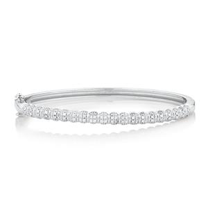 Bangle with White Cubic Zirconia in Sterling Silver