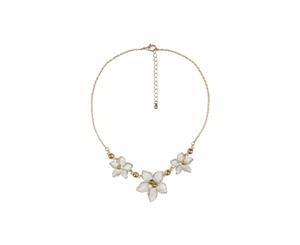 Barcs Blossom Necklace With White Petals And Gorgeous Rhinestone Detailing