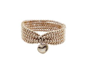 Barcs Heartfelt Stretch Bracelet With Rose-Gold Coloured Beading