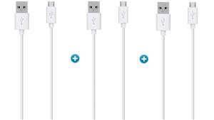 Belkin 3-Pack 1.2m Micro USB ChargeSync Cable - White