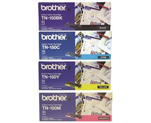 Brother TN150 Standard Yield Set Of 4 Toner Cartridges - 1 x Black 1 x Cyan 1 x Magenta and 1 x Yellow Toner Cartridge