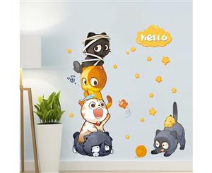 Cartoon Cat wardrobe Wall Decoration (Size 108cm x 90cm)