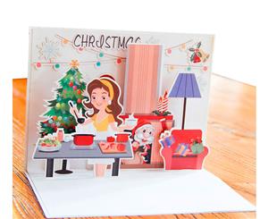 Christmas Dinner DIY Pop Up Greeting Card