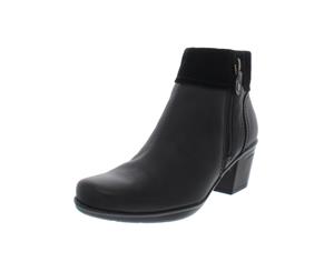 Clarks Womens Emslie Twist Leather Block Heel Booties