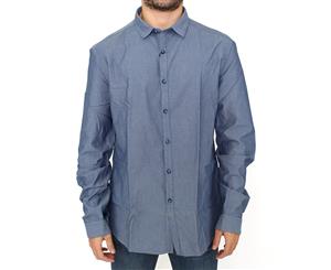 Costume National Blue Cotton Dress Shirt