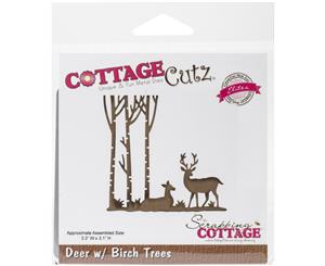 CottageCutz Elites Die-Deer W/Birch Trees 3.3&quotX3.1"