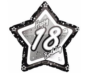 Creative Party Happy 18Th Birthday Black/Silver Star Balloon (Black/Silver) - SG10578