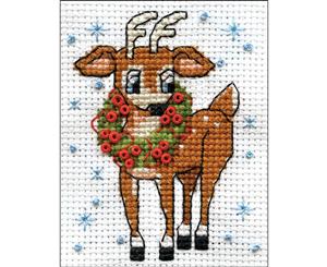 Design Works Counted Cross Stitch Kit 2inch X3inch Reindeer (14 Count)