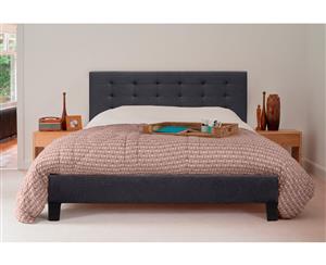 Double Size Charcoal Fabric Tufted Bed Frame (Kensington Collection)