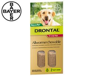 Drontal Allwormer Chews For Dogs 10-35kg 2pk