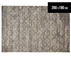 Emerald City 280x190cm Arcadia Digital Print Soft Acrylic Rug - Grey