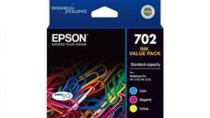 Epson 702 DURABrite Ultra 3 Colour Ink Cartridge Value Pack