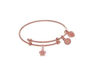 Flower Charm Adjustable Bangle Girls Bracelet - Pink