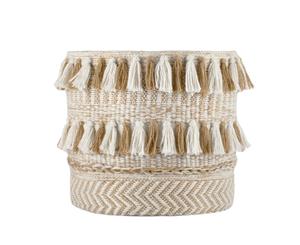 Hand Woven Large Basket - Natural & Sand - Canningvale Tribu